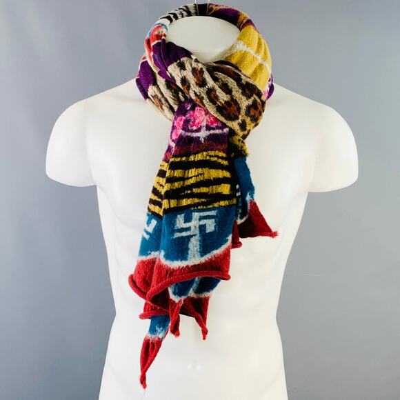 KAPITAL Multi Color Patchwork Oversized Wool Scarf - Picture 1 of 4